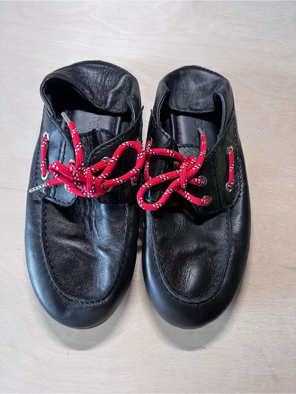 Sandro Women's Boat Shoe Loafers Black Leather Casual Red Laces 38 - Picture 11 of 11